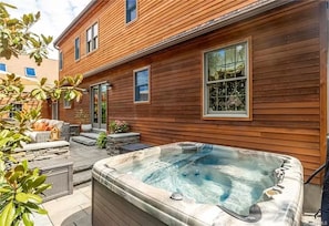 sit under the stars in our 5 person hottub