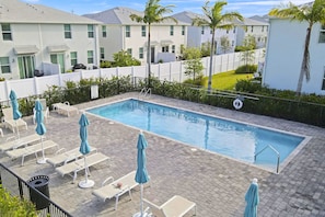 Resort-style pool just steps from youor door for easy relaxing