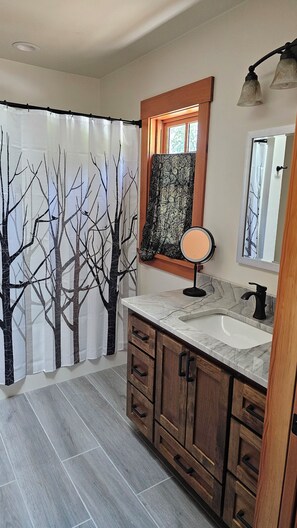 Bathroom with soaking tub