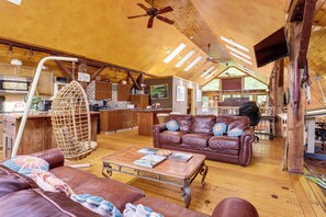 Living Area | Central A/C & Heat | Roku TV | Egg Swing Chair