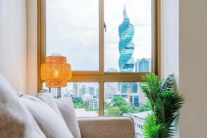 Window view with green touches

