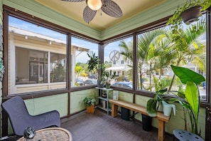 Enjoy a slow morning coffee out on the breezy front porch

