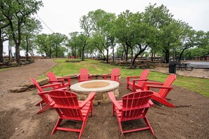 Enjoy s'mores or share stories around firepit!