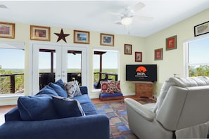Large windows bring the beauty of the outdoors inside