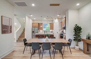 Designed with simple elegance in mind, this dining room will provide you with a restaurant-like environment right here from the comforts of your home away from home.