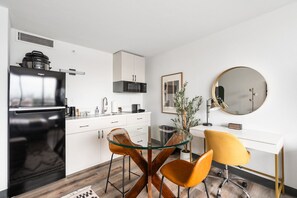 Refresh your day in a modern space where comfort meets sophisticated design.