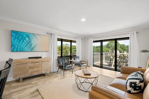 Living Area with Large Smart TV