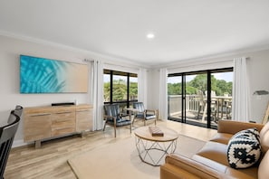 Living Area with Large Smart TV