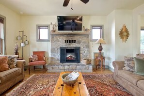 Living Room with Electric Fireplace