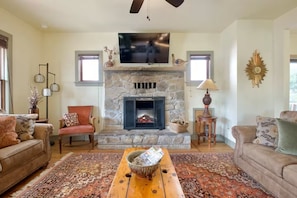 Living Room with Electric Fireplace