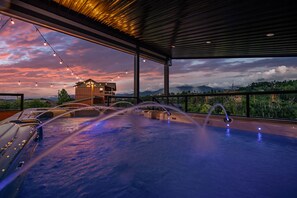 Rooftop hot tub/swim spa combo.