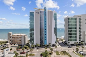Iconic oceanfront high-rise with breathtaking views.