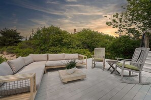 Welcome to All Decked Out! This deck is massive! Plenty of seating for everyone and a gas grill!