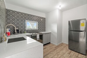 Thoughtfully designed kitchen, perfect for short or long stays.
