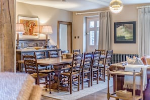 A dining table for upto 12 guests.