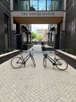 Two bikes under The Ann Savannah bridge