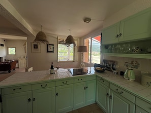 Open plan kitchen all utensils
