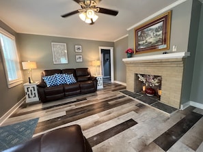 The front door opens into the living room.