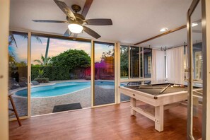 Quickly switch from playing pool or games to making splashes in the pool