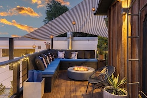 Gather by the fire pit.