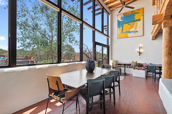 Ample light in the dining area