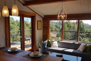 The kitchen is always the hang out spot, so why not get comfy on the kitchen couch.