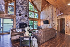 Cozy up around the fireplace at the end of the day