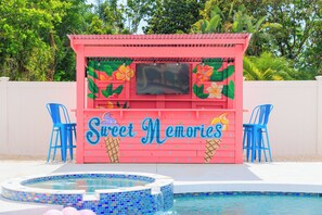 Tiki bar by the pool