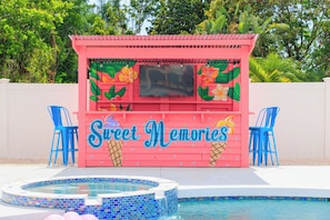 Tiki bar by the pool