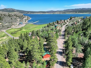 Areal view of The Reel Retreat and Panguitch Lake