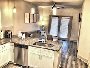 Open kitchen and living room space