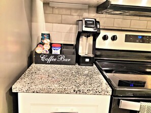 Fully stocked coffee & tea bar
