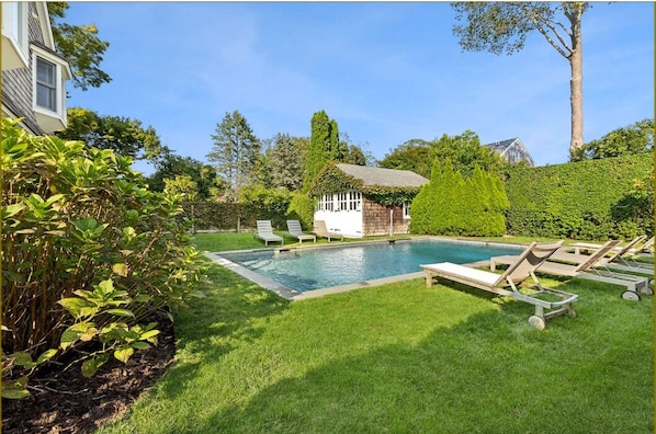 Pool and backyard