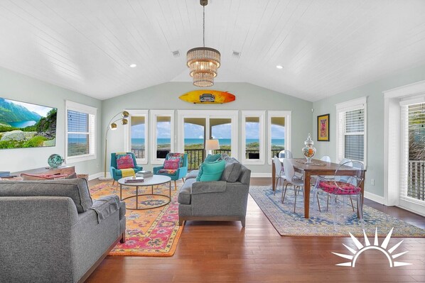 Open living space with panoramic ocean views