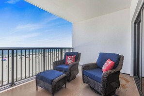 Spectacular beach view from large balcony