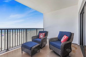 Spectacular beach view from large balcony