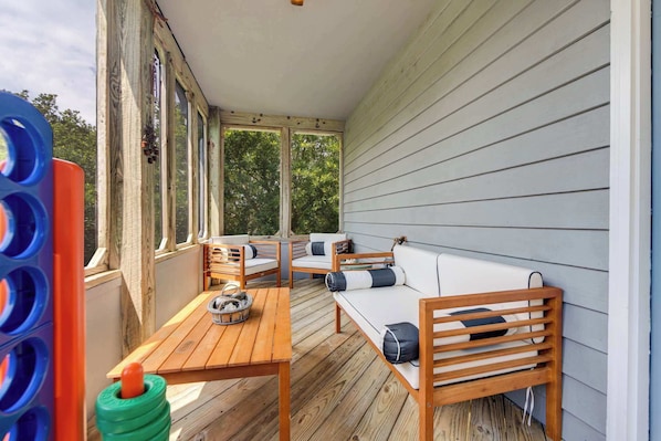 Enjoy your morning coffee in the screened porch