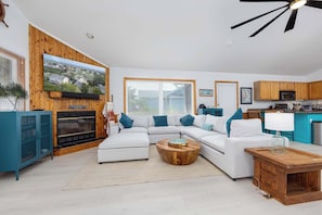 Bright and Open Living Room with Flat Screen TV