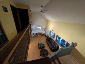 living room from loft view