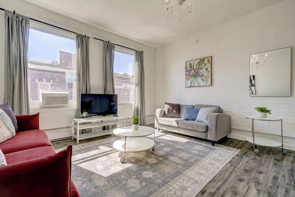 Relax in our stylish living area with plenty of comfortable seating.
