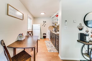 Kitchen & Dining Area | Central A/C & Heat