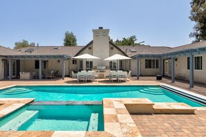 Dive on into the pool and spa.