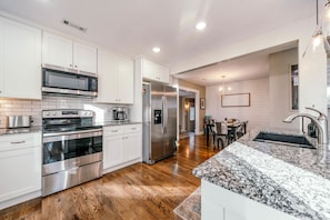 Fully stocked modern kitchen