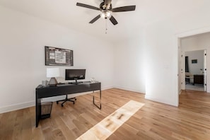 Find inspiration and focus in our well-appointed workspace.
