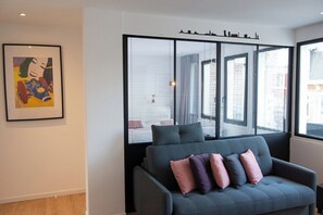 Vu depuis la salon sur la Chambre 2 sur terrasse