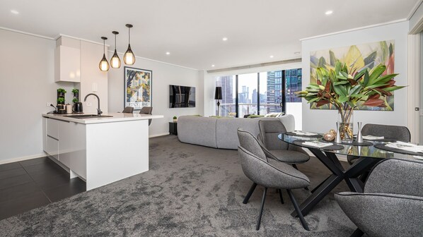 Bright, light open plan living