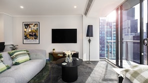Stunning city views from living room