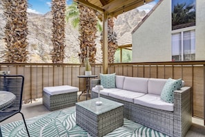 Mountain view, a sofa and a center table (Balcony)