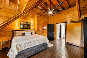 The master bedroom comes fitted with a king size bed and connected to your on-suite bathroom