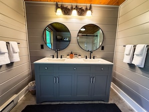 Spacious double vanity makes it easy to get ready—plenty of room for couples or families sharing the space.
